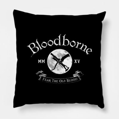 Bloodborne Crest Black Print Throw Pillow Official Bloodborne Merch