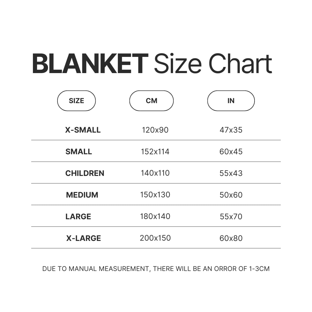 Blanket Size Chart - Bloodborne Shop