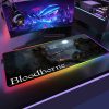 Large Gaming RGB Mouse pad Bloodborne LED Light Keyboard Desk Mat Gamer Accessories Colorful Glow Mousepad 10 - Bloodborne Shop