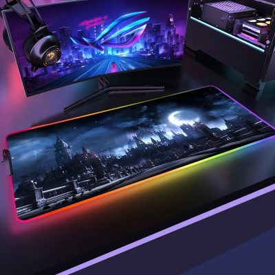 Large Gaming RGB Mouse pad Bloodborne LED Light Keyboard Desk Mat Gamer Accessories Colorful Glow Mousepad 17 - Bloodborne Shop
