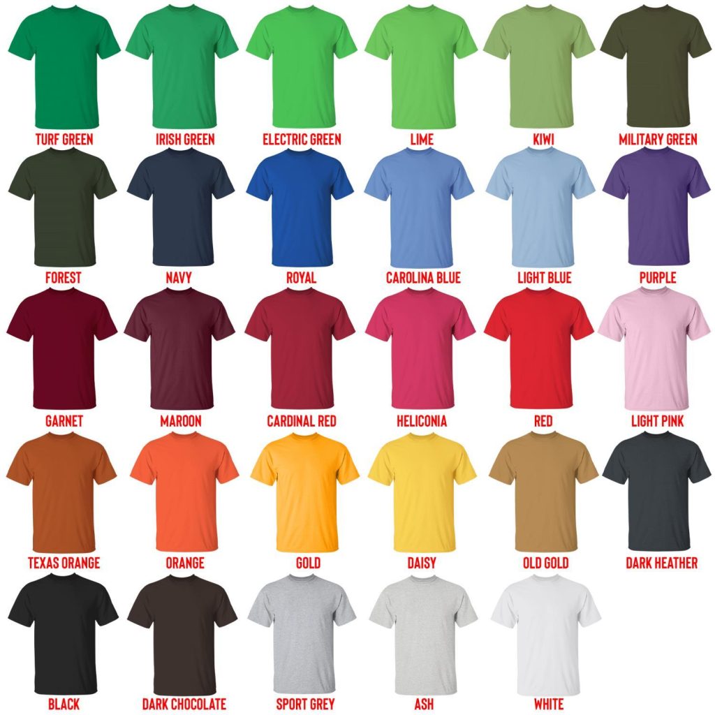 t shirt color chart - Bloodborne Shop